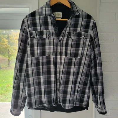 Boston Traders Fleece Lined Button Down Shirt Jacket Shacket Mens Medium Plaid - Image 1 of 4