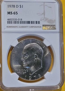 1978-D Eisenhower Ike Dollar NGC MS65 - Picture 1 of 2