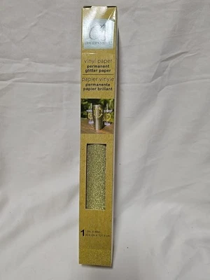 Crafter's Square Permanent Vinyl Paper 12" x 48" Light Gold Glitter #2202