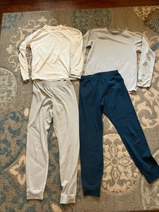 (4) Patagonia Capilene 3 midweight shirt pants youth 12 l boy camp thermal lot - Picture 1 of 16