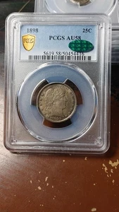 1898 Barber Silver Quarter Dollar 25C PCGS CAC AU58 Gorgeous                5274 - Picture 1 of 5
