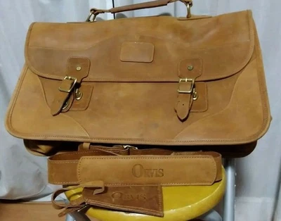Maletín bolso de negocios Gokey Orvis con correa para el hombro de cuero en marrón nuevo sin etiquetas Foto 1 de 4
