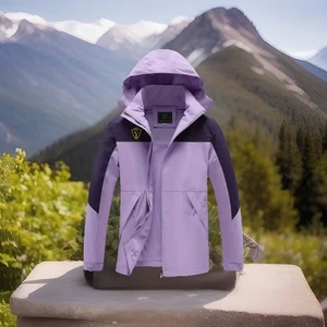 Women's Plus Size 2XL/16-18W Purple All-Weather Jacket Coat with Hood NEW - Picture 1 of 5