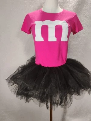 Pink M&M T-shirt With Black Tull Tutu Women's XS Costume - Image 1 of 4