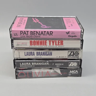 80s Ladies Of Rock Five Cassette Lot Pat Benatar Bonnie Tyler Laura Branigan - Image 1 of 4