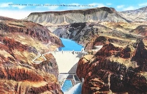 c1946 Picture Postcard ~ Boulder Dam & Lake ~ #-7339 - Picture 1 of 18