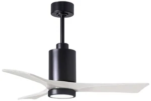 42" Patricia-3 Matte Black LED Ceiling Fan with White Blades - Picture 1 of 1