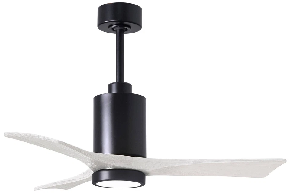 42" Patricia-3 Matte Black LED Ceiling Fan with White Blades - Image 1 of 1