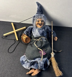 17 Zoll Porzellan Hexe Marionette Halloween Schnur Puppe gruselig Gothic Deko - Bild 1 von 24