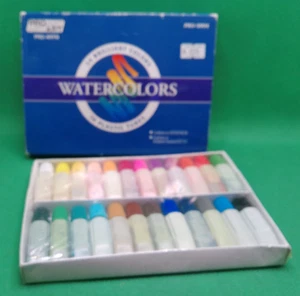Pro Art 24 colors watercolors vintage tubes set in box new old stock art NOS - Picture 1 of 5