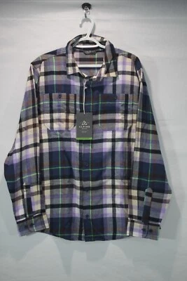 Men's Alpine Design Long Sleeve Brushed Flanel Shirt Purple/Blue/Brown - Image 1 of 4