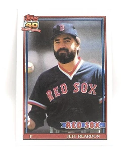 1991 Topps Baseball Card #605 - Jeff Reardon - Boston Red Sox - Pitcher - Picture 1 of 2