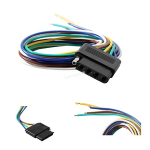 5-Pin Flat Plug Trailer Light Wiring Harness Connector For US Standard Trailer - Picture 1 of 4