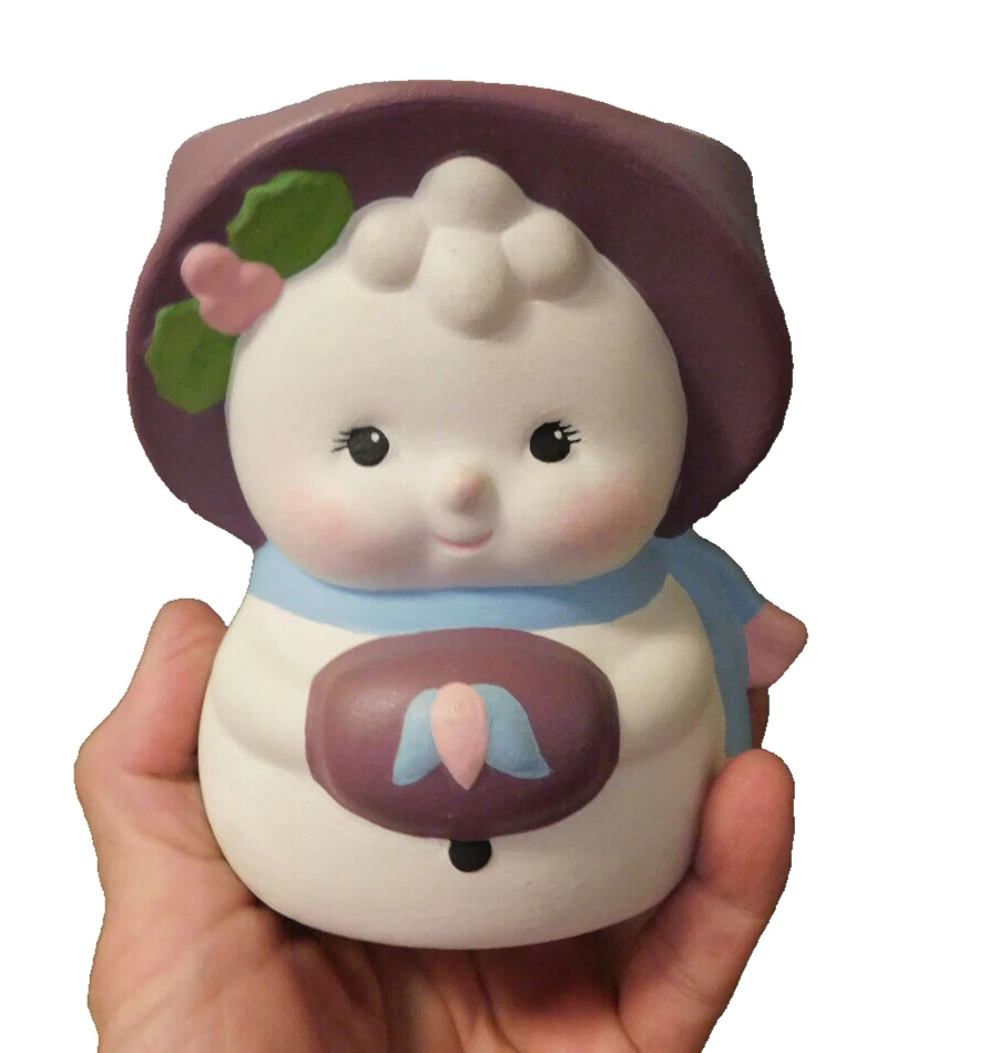 De Colección LINDO Muñeco de Nieve Niña de Nieve 3D Grande Candelabro Pintado a Mano Cerámica 4.5" T 4" W Foto 1 de 4