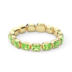 MYJS Octagon Tennis Bracelet Peridot Crystals Gold Plated - Picture 1 of 1