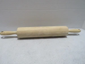VTG 18" WOOD ROLLING PIN W/TEARDROP HANDLES - Picture 1 of 5