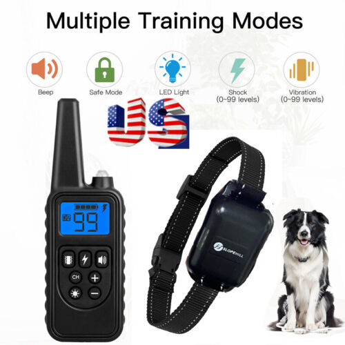 Remote Control Dog Shock Training Collar Rechargeable Waterproof Pet Trainer Kit