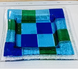 Murano Art Glass Tray Candy Dish Decorative Plate Mosaic Tiles - Picture 1 of 6
