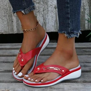 Summer Womens Thong Sandals Arch Support Cushion Slippers Soft Shoes - Picture 1 of 16