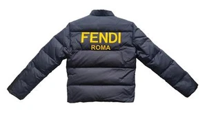 Fendi men's reversible down jacket FAA526 F0G8T black and yellow - Picture 1 of 7