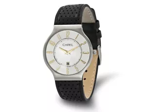 Chisel Stainless Steel White Dial Analog Watch with Leather Band - Picture 1 of 3