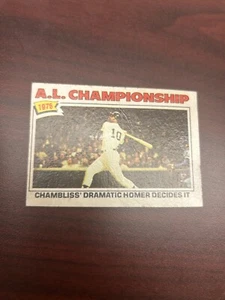1977 Topps - Chambliss' Dramatic Homer Decides It #276 Chris Chambliss (y) Creas - Picture 1 of 3