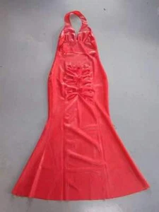 Disfraz de goma látex traje completo medias traje de moda rojo sexy vestido para hombre M - Imagen 1 de 2