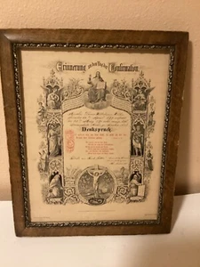 Certificado de Confirmación Alemán, Nacido 1877, Confirmado 1891, Edad (132) Antiguo - Imagen 1 de 17