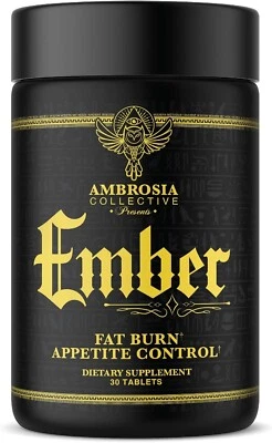 Ambrosia Ember termogénico quemador de grasa apoyo al apetito suplemento píldoras 30 tabletas Foto 1 de 4