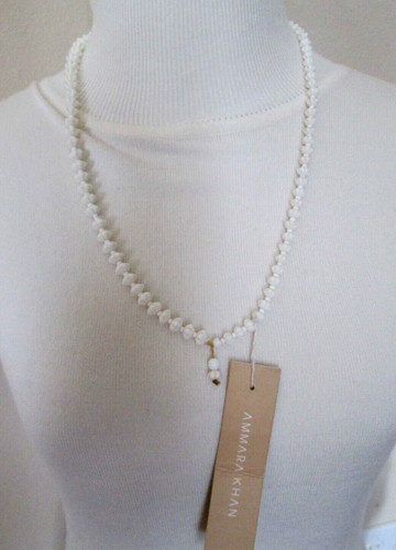 VETEMENTS Collana Ammara Khan vintage colore crema L=24 5" Nuova con etichette