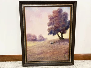 DONALD GIBBS - OIL ON CANVAS IMPRESSIONIST PAINTING - LONE TREE - Picture 1 of 6