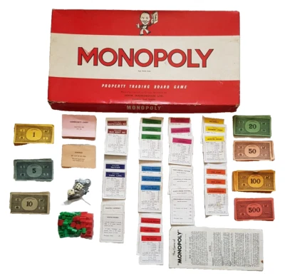 Monopoly Vintage Property Trading Board Game John Waddington LTD/Parker 1961 - Image 1 of 4