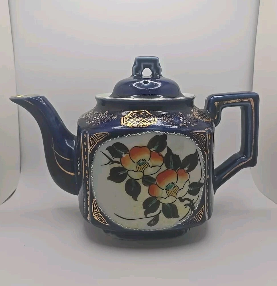 日本手绘茶叶罐古董日本茶壶| eBay