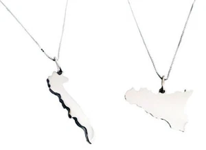 Collana Argento Uomo Donna Tutte Le Regioni Italiane + Incisione Personalizzata - Foto 1 di 2