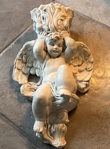 Antique Angel Corbel Ceramic Signed Fleur de Lis 12” - Picture 1 of 7