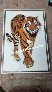 24 x 18 inches Marble Center wall panel tiger Table Top Inlay tiger eye stones - Picture 1 of 3
