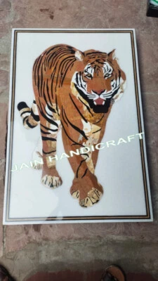 24 x 18 inches Marble Center wall panel tiger Table Top Inlay tiger eye stones - Image 1 of 3