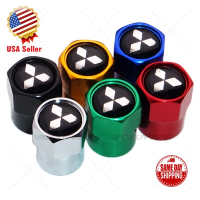 Tapas hexagonales con emblema de logotipo de Mitsubishi para llantas de automóvil tapones de válvula de aire vástago cubierta antipolvo deportiva Foto 1 de 4