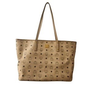 Bolso Shopper MCM Beige Monograma Grande Reversible Superior Cremallera - Imagen 1 de 7
