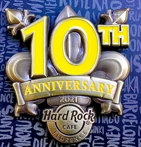 2021 HARD ROCK CAFE FLORENCE 3D 10TH ANNIVERSARY FLEUR DE LIS LE PIN - Picture 1 of 1