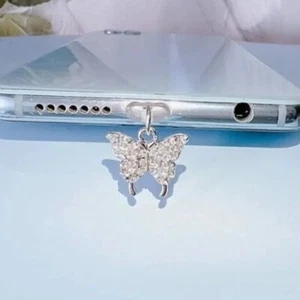 Stras Butterfly Design Zatyczka przeciwpyłowa (2cm dł. x 1cm wys. x szer. 1,5cm) - port typu C - Zdjęcie 1 z 1