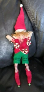 Vintage Elf Jester Christmas Santa Hat Doll Posable Pixie - Picture 1 of 14