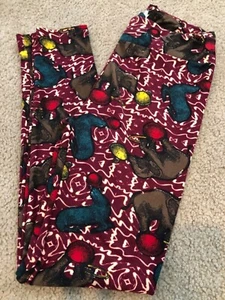 Lularoe OS One Size Leggings Circus Seal Elephant Sea Lion Red Ball HTF #207 - Picture 1 of 2