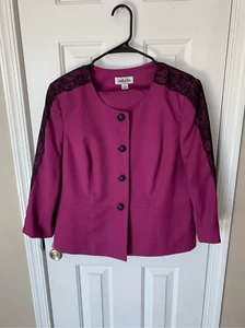 Isabella suit dress w lace size 14 purple/fusia color - Picture 1 of 5