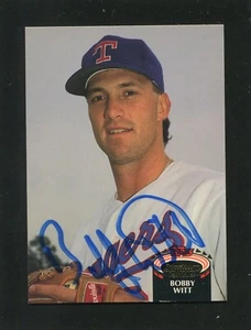 1992 Topps Stadium Club #677 BOBBY WITT, Rangers: Blue Sharpie Autograph 161107 - Picture 1 of 2