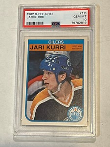 1982-83 O-Pee-Chee OPC #111 Jari Kurri Edmonton Oilers HOF 2nd Year PSA 10