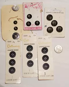 Vintage Grey Buttons on Cards - Assorted - Costumakers - Craft / Sewing - Picture 1 of 3