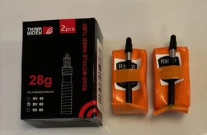 2 PACK! ThinkRider Ultralight Bicycle TPU Inner Tube 700C 18/32C | Presta | 65mm - Picture 1 of 2