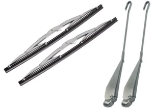 Empi Silver Wiper Arm & Wiper Blade Set for VW Bug / Beetle 1965-1967 - Picture 1 of 1