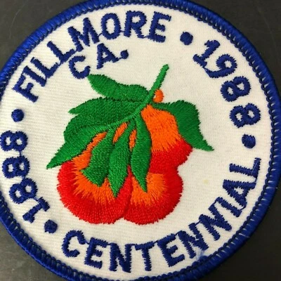 Vtg Fillmore California Oranges 1988 Centennial 80s Embroidered Iron On Patch - Image 1 of 4